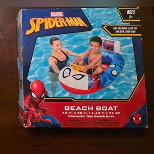 Marvel Spider-Man Inflatable Beach Boat Kids Pool Float 44in w/ Wheel